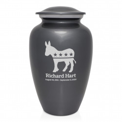 Democratic Donkey Cremation Urn - Gunmetal Gray