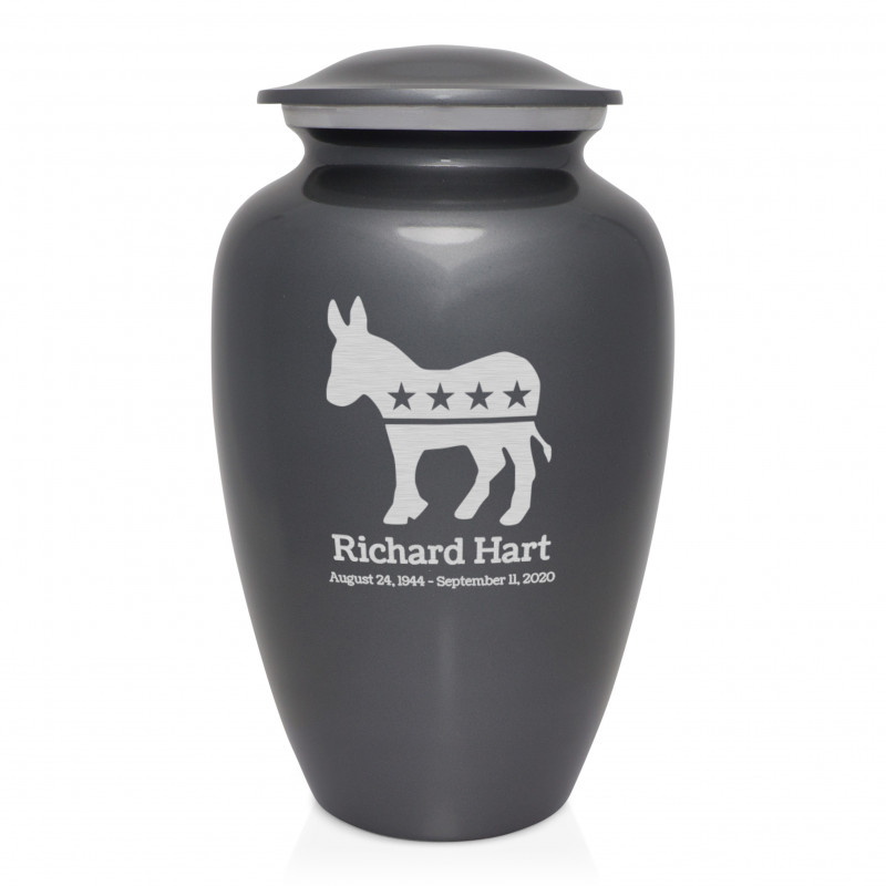 Democratic Donkey Cremation Urn - Gunmetal Gray