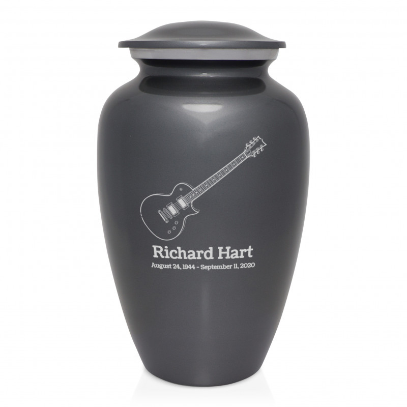 Electric Guitar Cremation Urn - Gunmetal Gray