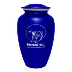 Lure Hit Fishing Cremation Urn - Midnight Blue