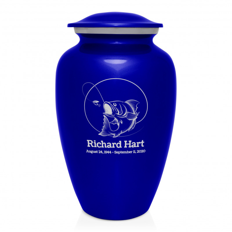 Lure Hit Fishing Cremation Urn - Midnight Blue