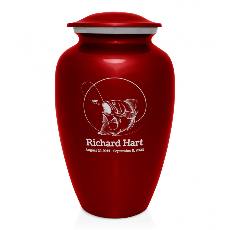 Lure Hit Fishing Cremation Urn - Ruby Red