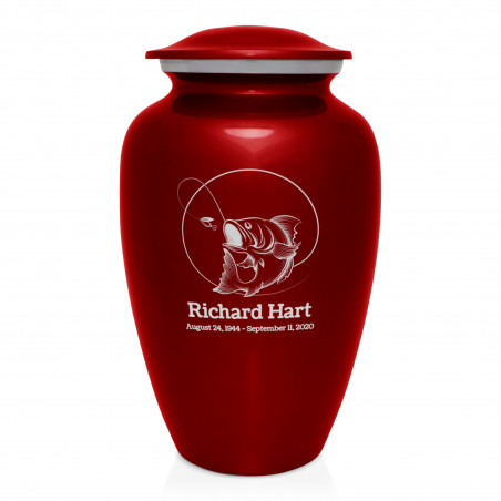 Lure Hit Fishing Cremation Urn - Ruby Red