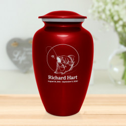 Lure Hit Fishing Cremation Urn - Ruby Red