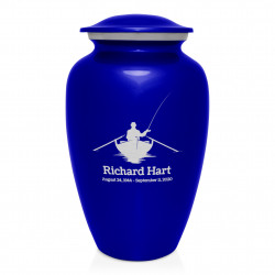 Fisherman Boat Cremation Urn - Midnight Blue