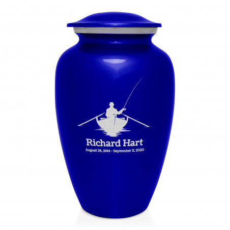 Fisherman Boat Cremation Urn - Midnight Blue