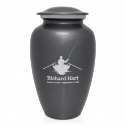 Fisherman Boat Cremation Urn - Gunmetal Gray