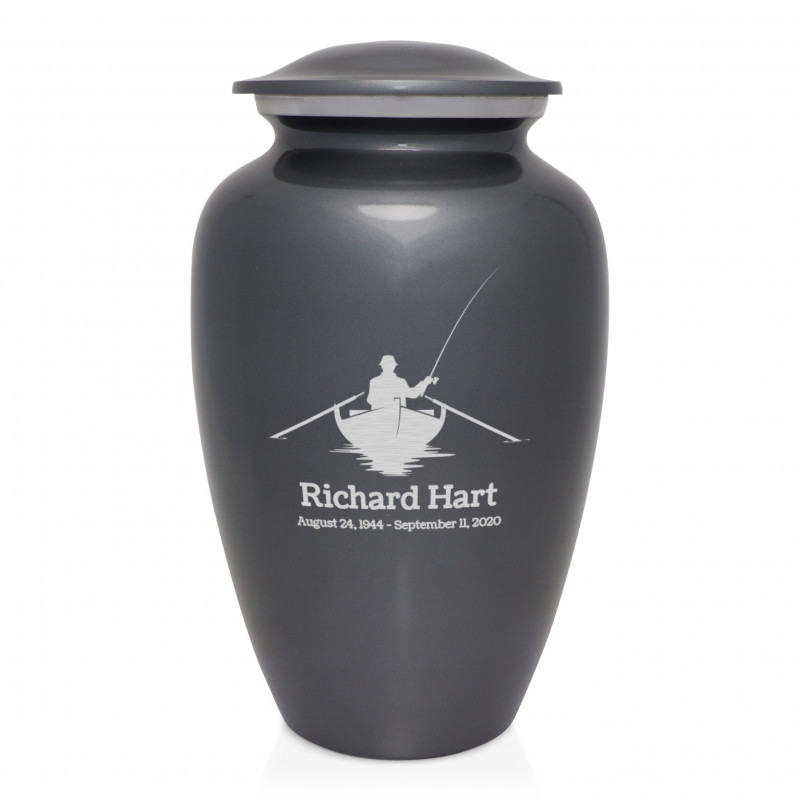 Fisherman Boat Cremation Urn - Gunmetal Gray
