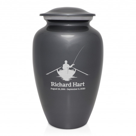 Fisherman Boat Cremation Urn - Gunmetal Gray