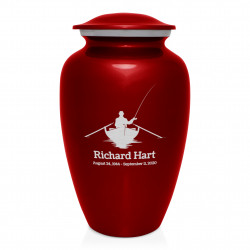 Fisherman Boat Cremation Urn - Ruby Red