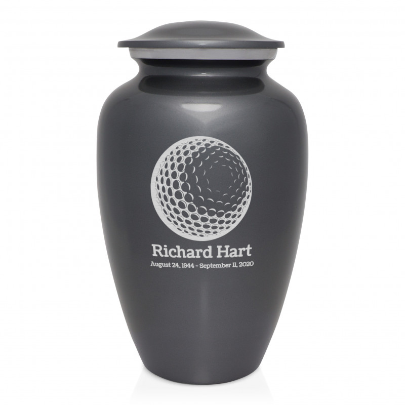 Golf Ball Cremation Urn - Gunmetal Gray