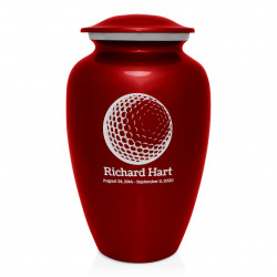 Golf Ball Cremation Urn - Ruby Red