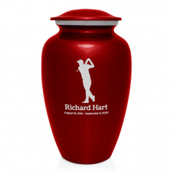 Golf Cremation Urn - Ruby Red