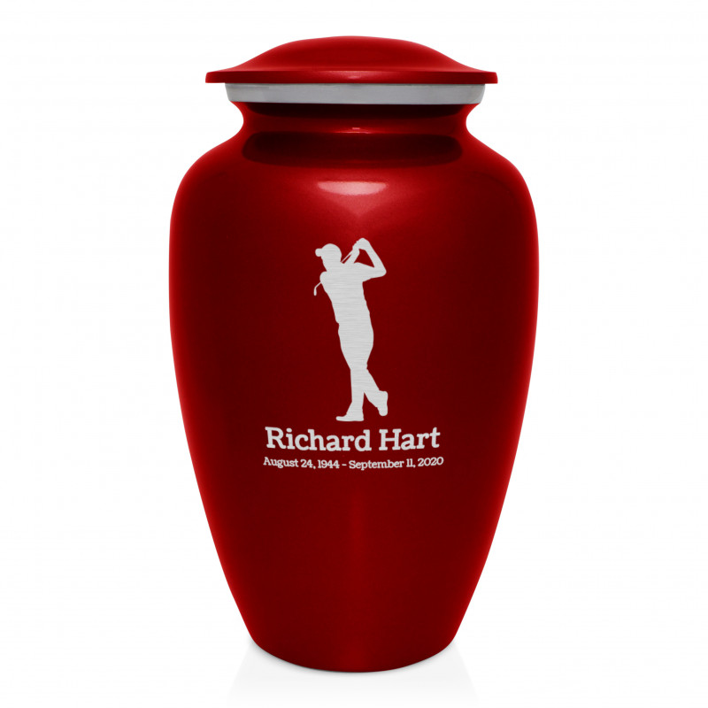 Golf Cremation Urn - Ruby Red