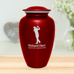 Golf Cremation Urn - Ruby Red