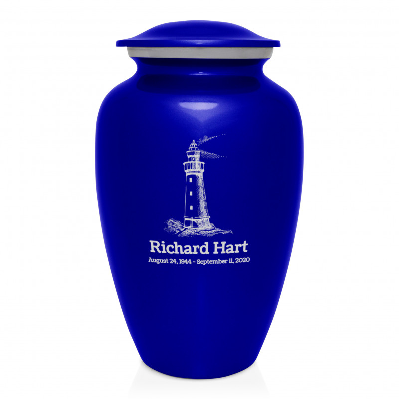 Lighthouse Cremation Urn - Midnight Blue