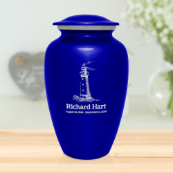 Lighthouse Cremation Urn - Midnight Blue