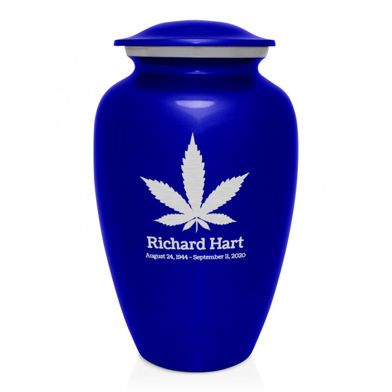 Marijuana Cremation Urn - Midnight Blue