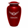 Winged Wheel Cremation Urn - Ruby Red