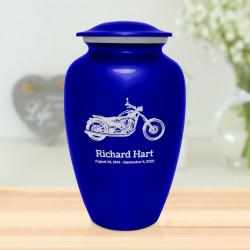 Motorcycle Cremation Urn - Midnight Blue