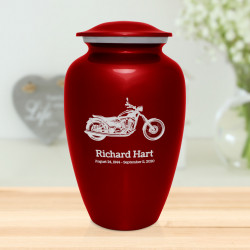 Motorcycle Cremation Urn - Ruby Red
