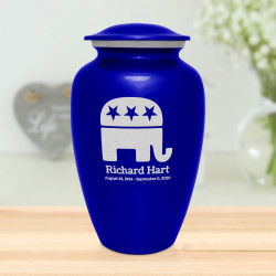 Republican Elephant Cremation Urn - Midnight Blue