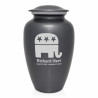 Republican Elephant Cremation Urn - Gunmetal Gray