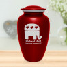 Republican Elephant Cremation Urn - Ruby Red