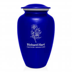 Rose Cremation Urn - Midnight Blue