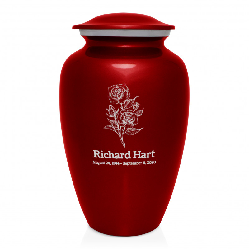 Rose Cremation Urn - Ruby Red