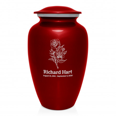 Rose Cremation Urn - Ruby Red