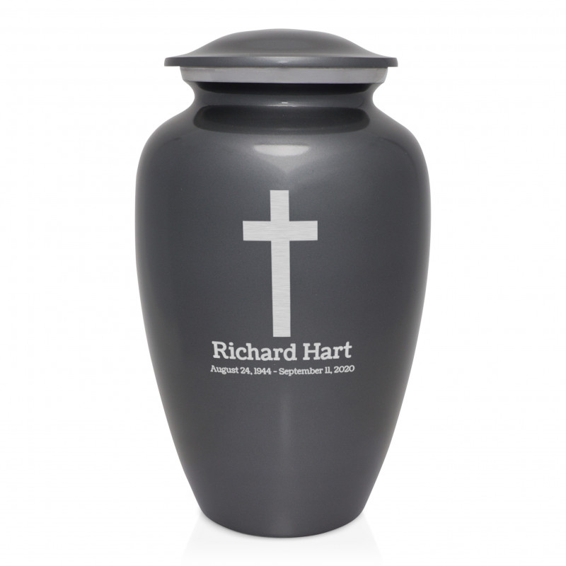 Cross Cremation Urn - Gunmetal Gray