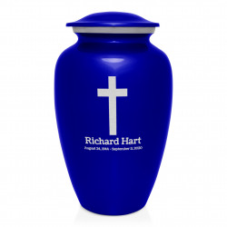 Cross Cremation Urn - Midnight Blue