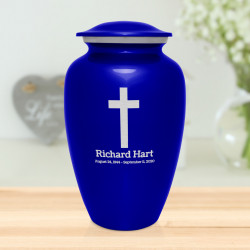 Cross Cremation Urn - Midnight Blue
