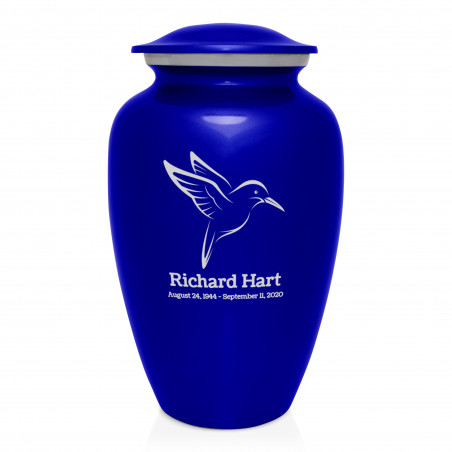 Hummingbird Cremation Urn - Midnight Blue