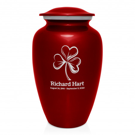 Shamrock Cremation Urn - Ruby Red