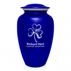 Shamrock Cremation Urn - Midnight Blue