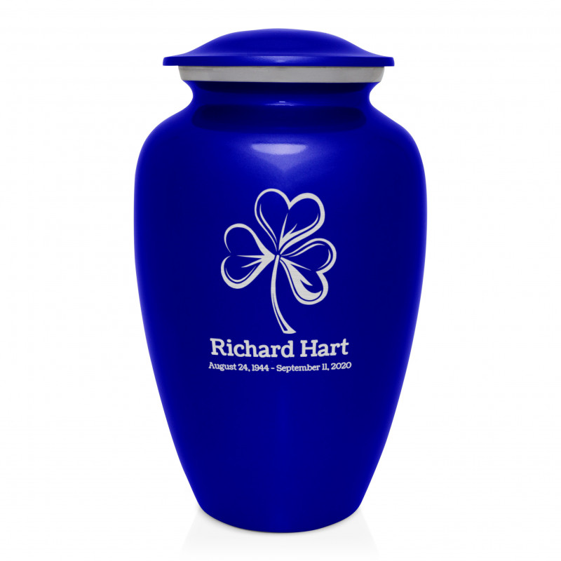 Shamrock Cremation Urn - Midnight Blue