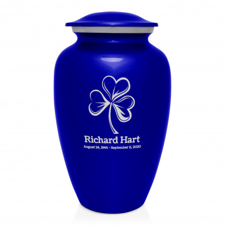 Shamrock Cremation Urn - Midnight Blue
