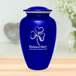 Shamrock Cremation Urn - Midnight Blue