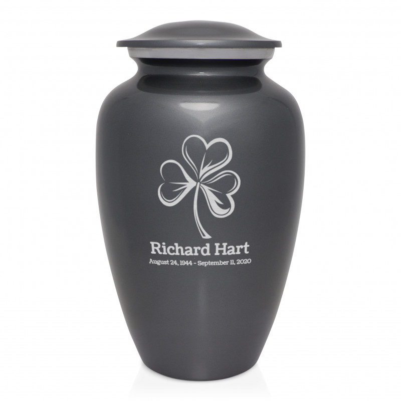 Shamrock Cremation Urn - Gunmetal Gray
