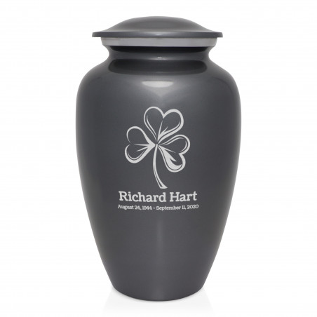 Shamrock Cremation Urn - Gunmetal Gray