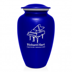 Piano Cremation Urn - Midnight Blue