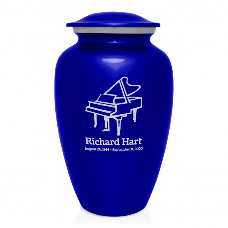 Piano Cremation Urn - Midnight Blue