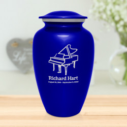 Piano Cremation Urn - Midnight Blue