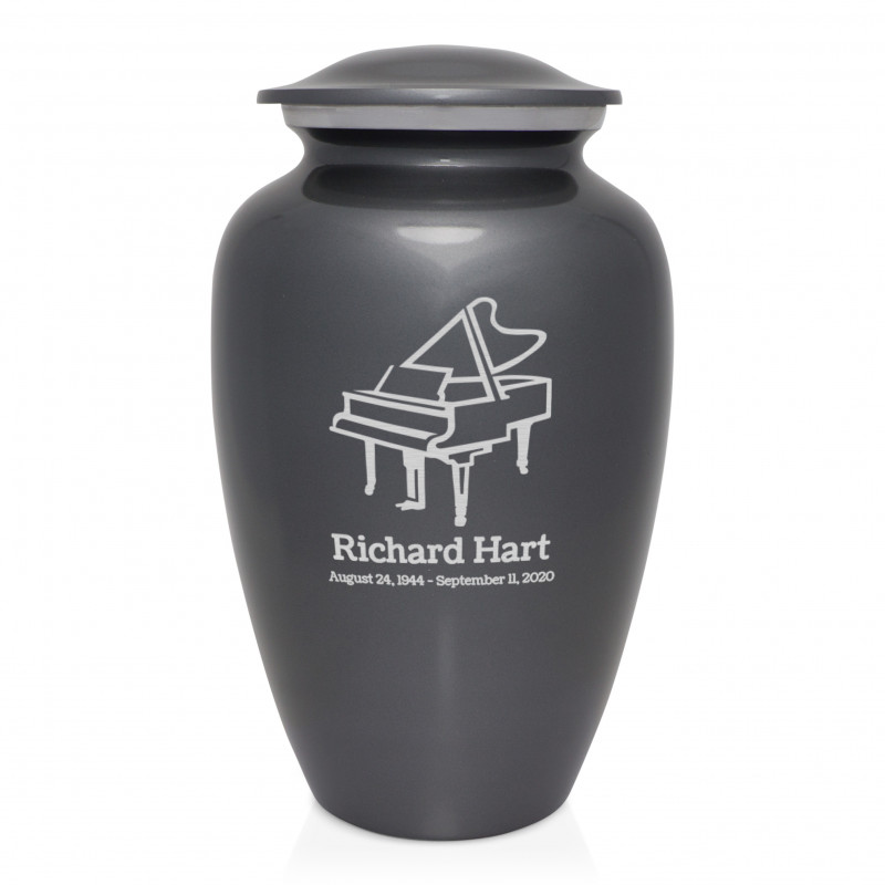 Piano Cremation Urn - Gunmetal Gray