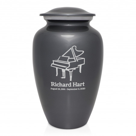 Piano Cremation Urn - Gunmetal Gray