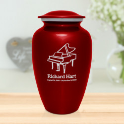 Piano Cremation Urn - Ruby Red