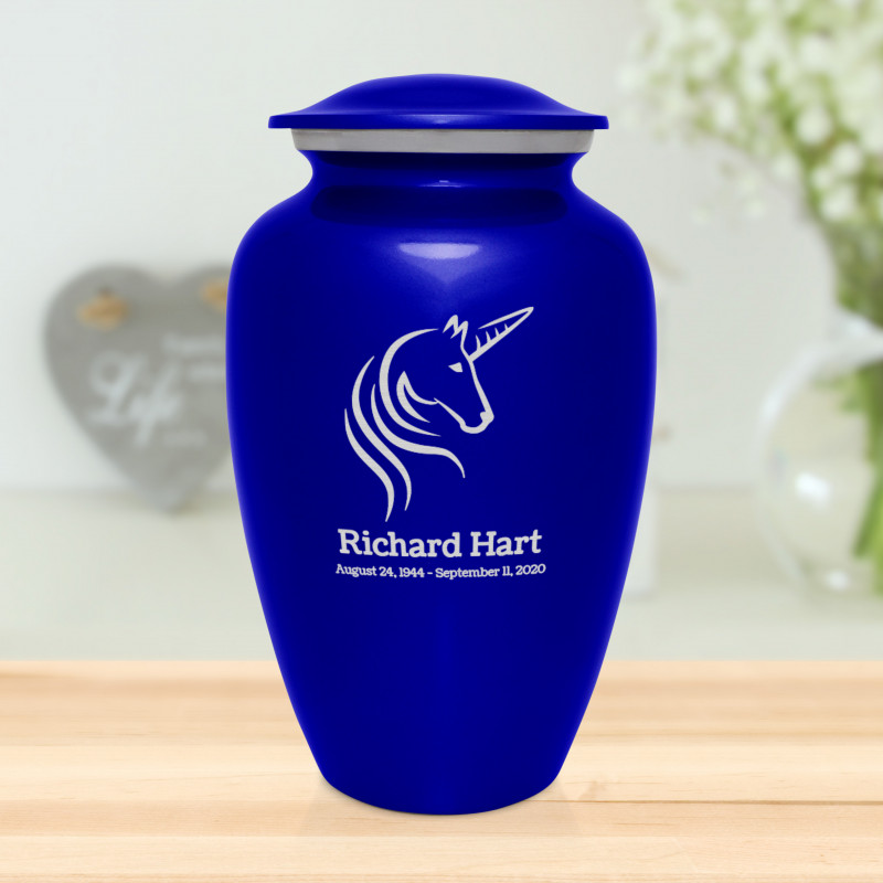 Unicorn Cremation Urn - Midnight Blue