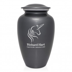 Unicorn Cremation Urn - Gunmetal Gray